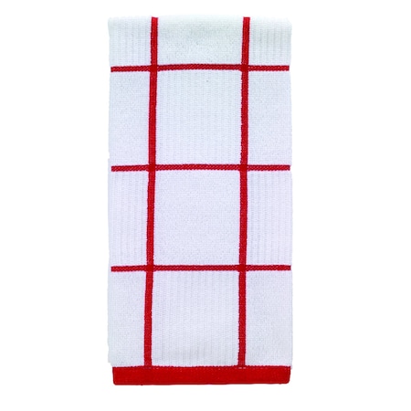 T-Fal T-Fal Red Cotton Checked Parquet Kitchen Towel 1 pk 10148